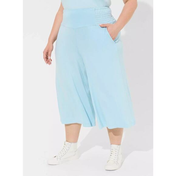 torrid Pants - Torrid Crop Wide Leg Pants Super Soft Pull-On Smocked High Rise Women’s 4X NWT